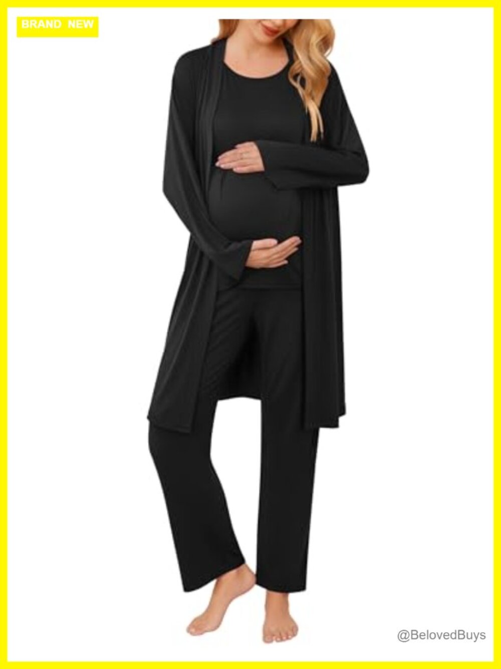 Maternity Nursing Pajama Set 3 Piece Postpartum Lounge Sleepwear
